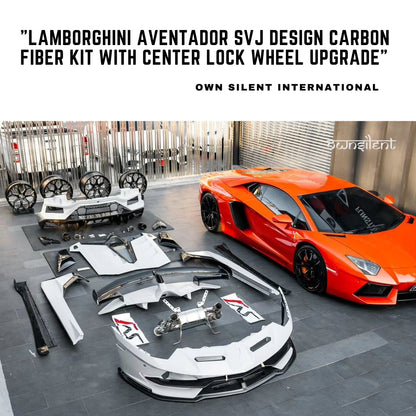 Lamborghini Aventador SVJ Design Dry Carbon Fiber Kit with Center Lock Wheel Upgrade"l