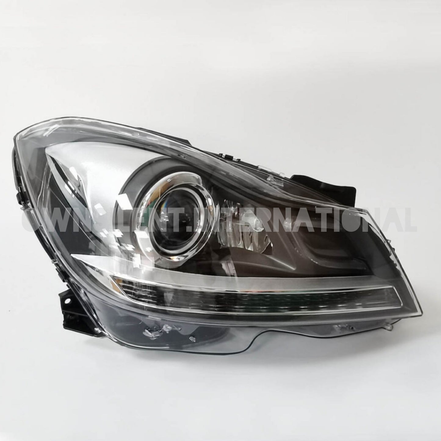 W204 Headlight Upgrade DRL LED Tube Projector Fits For 2012-2014 Mercedes C180, C250, C300, C350, C63