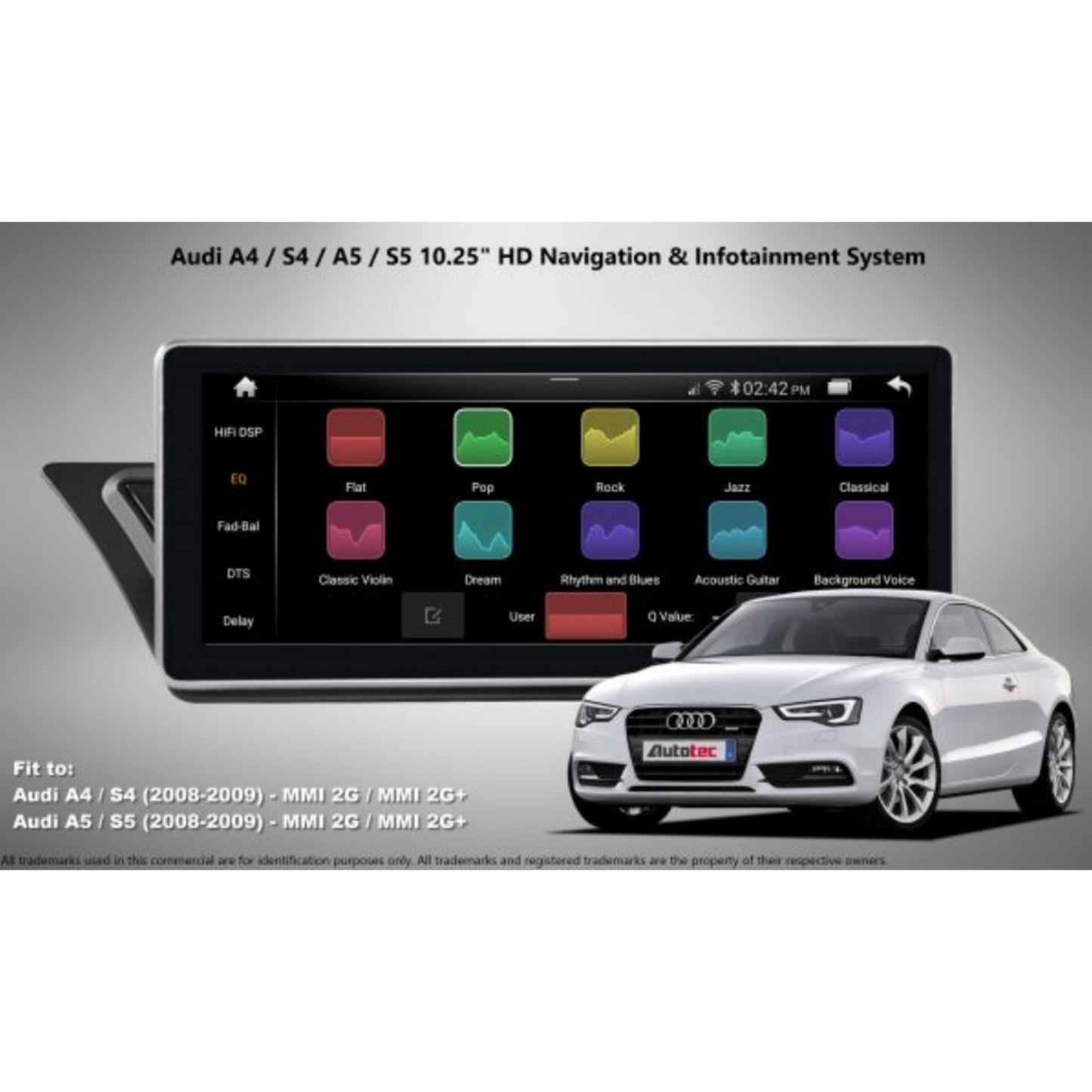 AUDI A4 / A5 (2008 – 2009) OEM FIT 10.25″ HD Touch-Screen Android Navigation System | GPS | BT | Wifi | Camera | CarPlay | MMI 2G | MMI 2G+