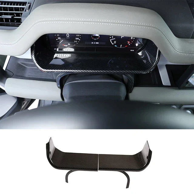 For LHD ABS Carbon Fiber Car Dashboard Display Decorative Frame For Land Rover Defender 110 130 2020 2021 2022