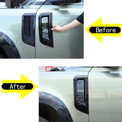 Land Rover Defender 90 110 2020-2023 Black ABS Car Side Vent Air Flow Fender Intake Hole Grille Styling Sticker