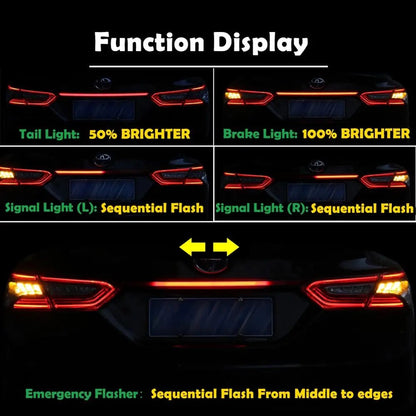 Through Type Rear Brake Tail Light Lamp w/ Sequential Chase Flash Signal Light Toyota Camry