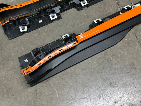 2020-2022 MUSTANG GT500 RH LH PAIR SIDE SKIRT MOLDING DRIVER PASSENGER ORANGE