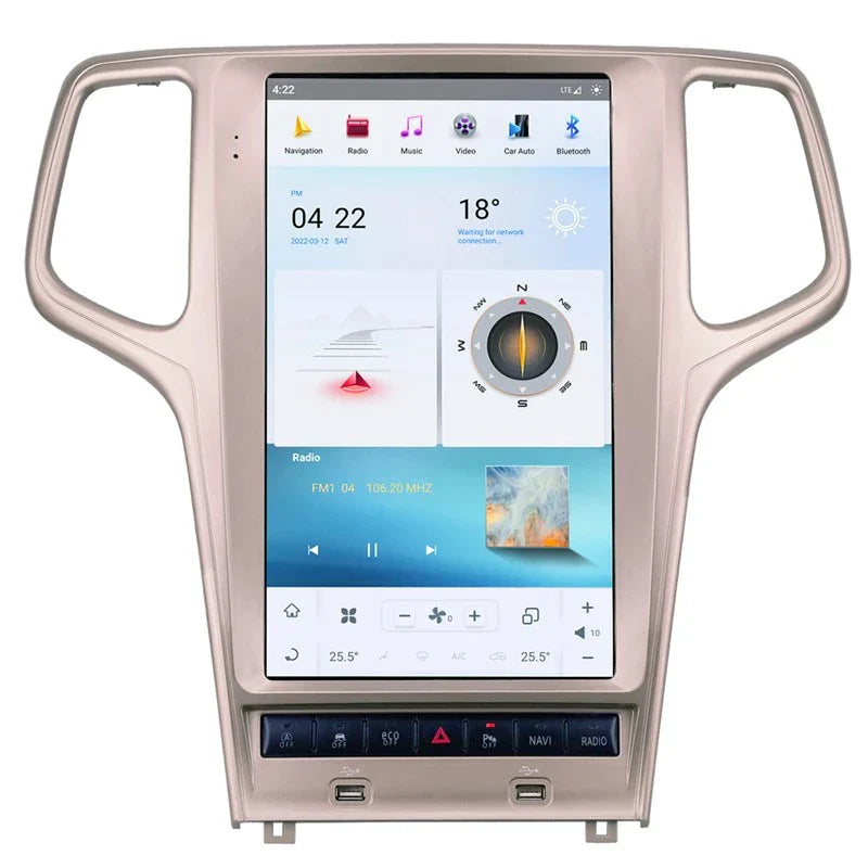 Jeep Grand Cherokee 2014-20 Android 12 CarPlay Tesla Screen