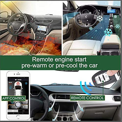 Universal Car Remote Starter Keyless Entry One Key Engine Start for Car with Shock Sensor Car Alarm System Remote Key or Phone Control