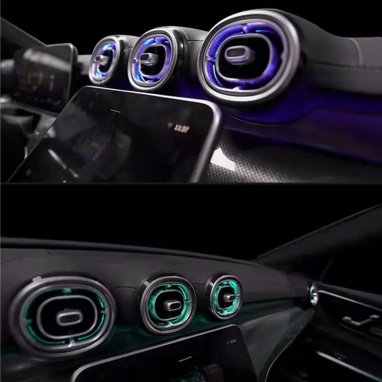 Front and Rear Air Vent Set for 2022 Mercedes Benz C-Class W206 with 64-Color Ambient Lighting