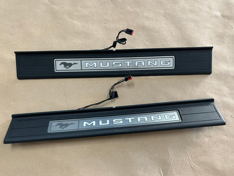 2015-2022 FORD MUSTANG "MY COLOR" SCUFF PLATES INTERIOR TRIM BLACK