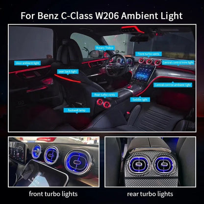 C-CLASS W206 Ambient Light Kit: 64-Color LED Interior Atmosphere Lighting for Mercedes-Benz