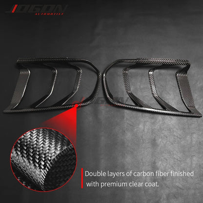 Ford Mustang 2015-20 Rear Bumper Fog Taillight Decoration Taillight lamp frame cover carbon Fiber