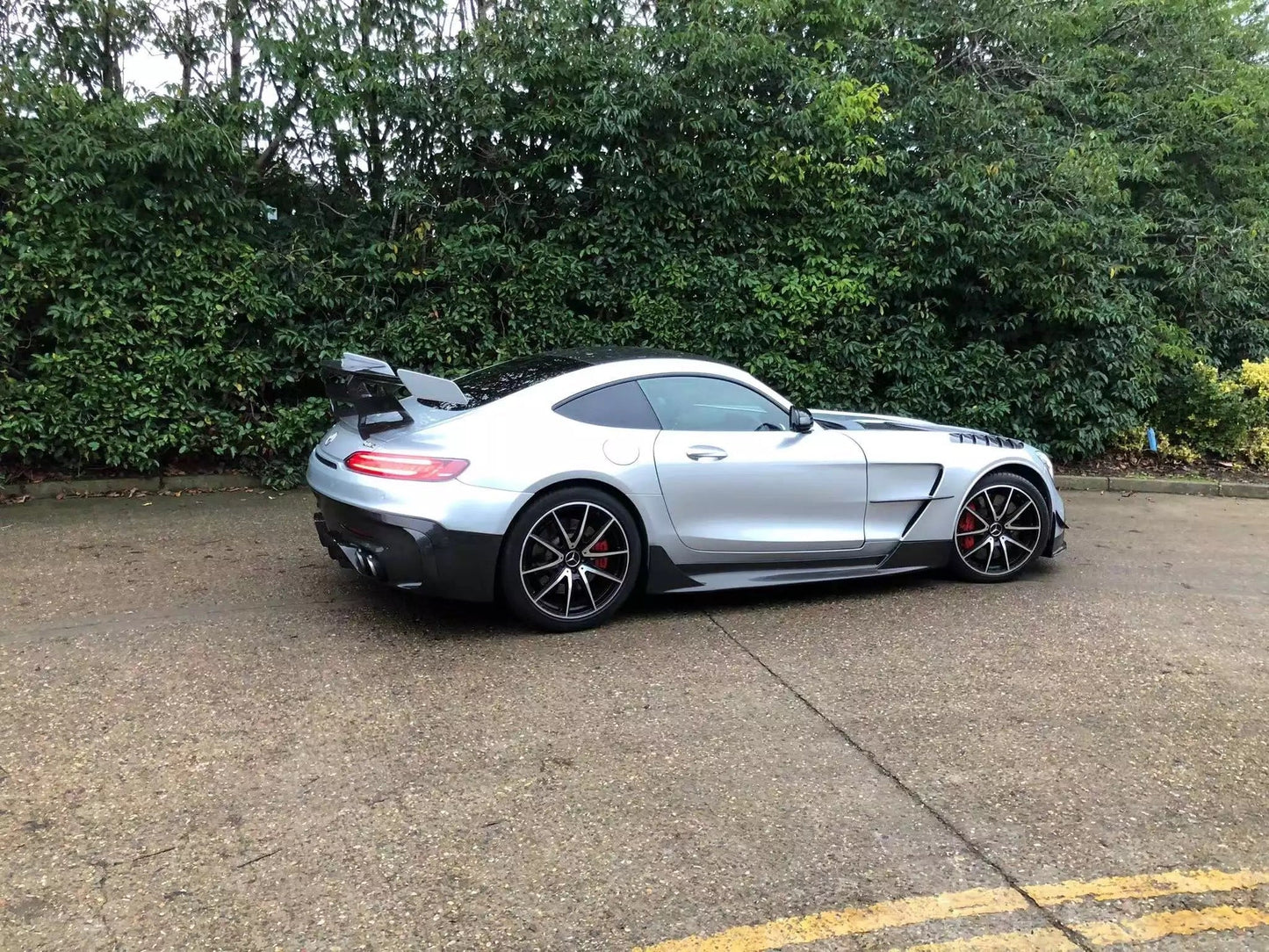 Black Series Type Half Carbon Fiber Full Body Kits with hood, with spoiler For 2015-2018 Benz AMG GT GTC GTS