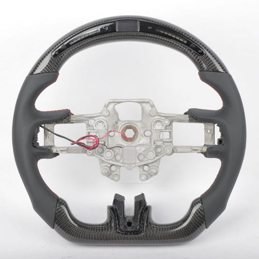 Ford Mustang 2015-21 Carbon Fiber Customised led steering wheel with Alcantra